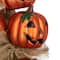 20'' Unlit Jack-O-Lantern and Burlap Ribbon Halloween Wreath